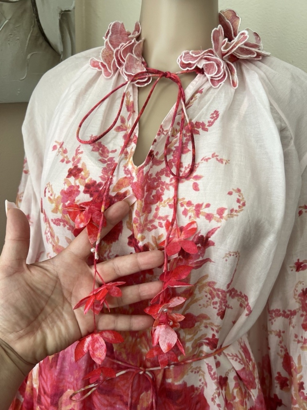 ZIMMERMANN High Tide Lantern Mini Dress $1,100 Floral Ruffle Tiered 0 AU - US 4 - Picture 10 of 12